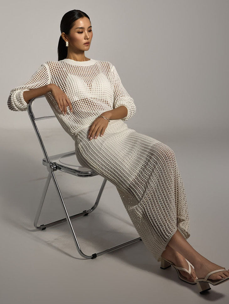 TP2129 Net Top and Skirt Set