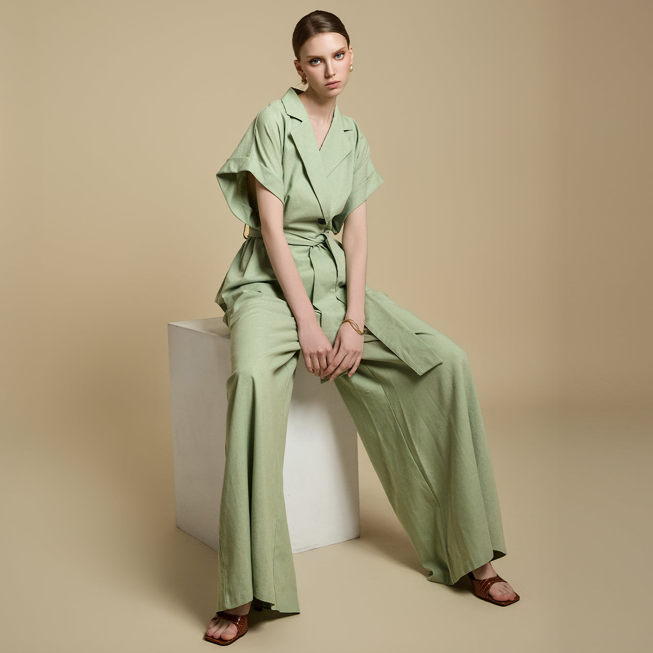TP2162 Linen Jacket and Slacks Set