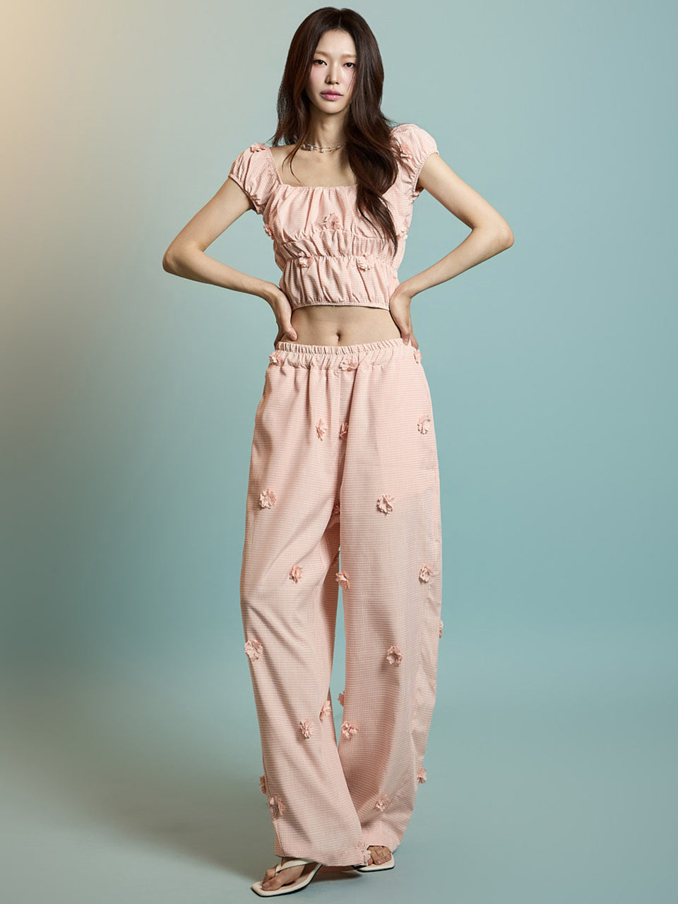 TP2173 Plaid Top and Pants Set