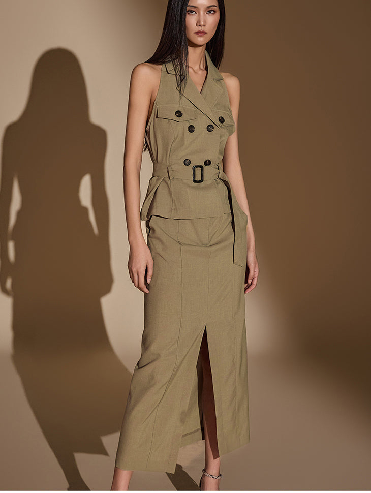 D4980 Belted Dress