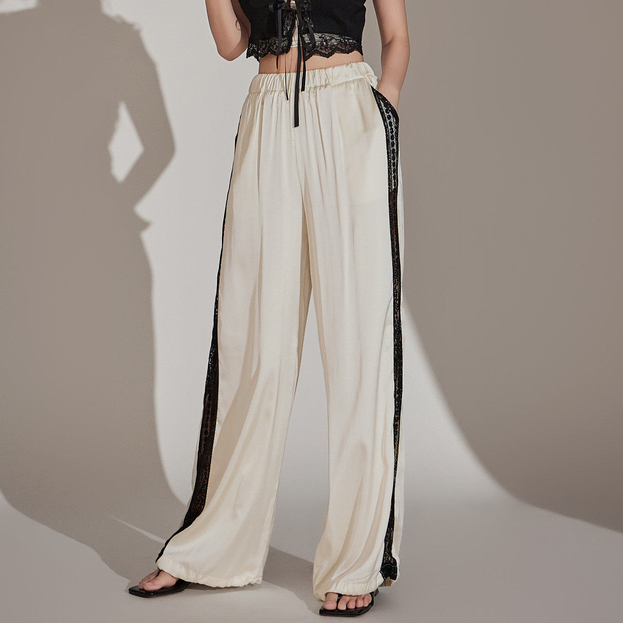 P3126 Satin Lace Pants