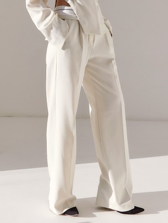 P9135 低腰細褶長款寬鬆褲 Korea