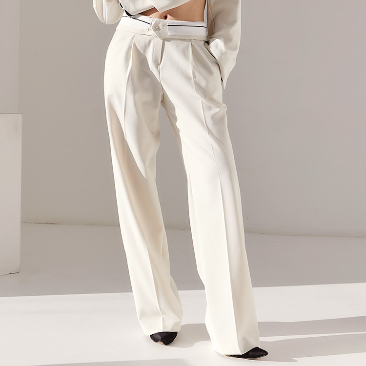 P9135 低腰細褶長款寬鬆褲