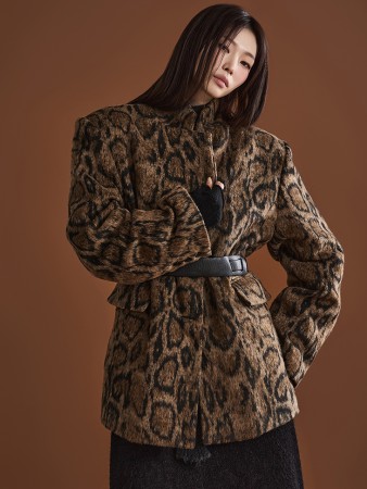 J2096 豹纹大廓形单夹克 Korea