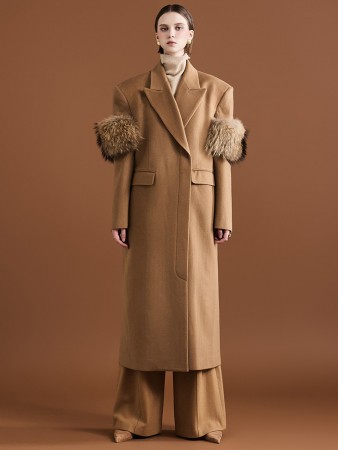 MBDJ060 毛皮定制羊毛大衣 Korea