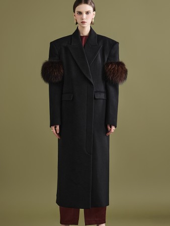 MBDJ060 毛皮定制羊毛大衣 Korea