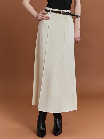 SK2647 A字细褶长裙（腰带套装） Korea