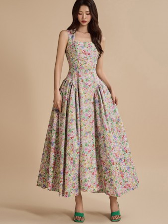 D9475 花 連衣裙 Korea