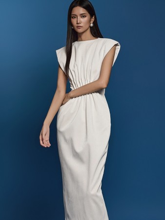 D9464 裂纹纹理皮革连衣裙 Korea