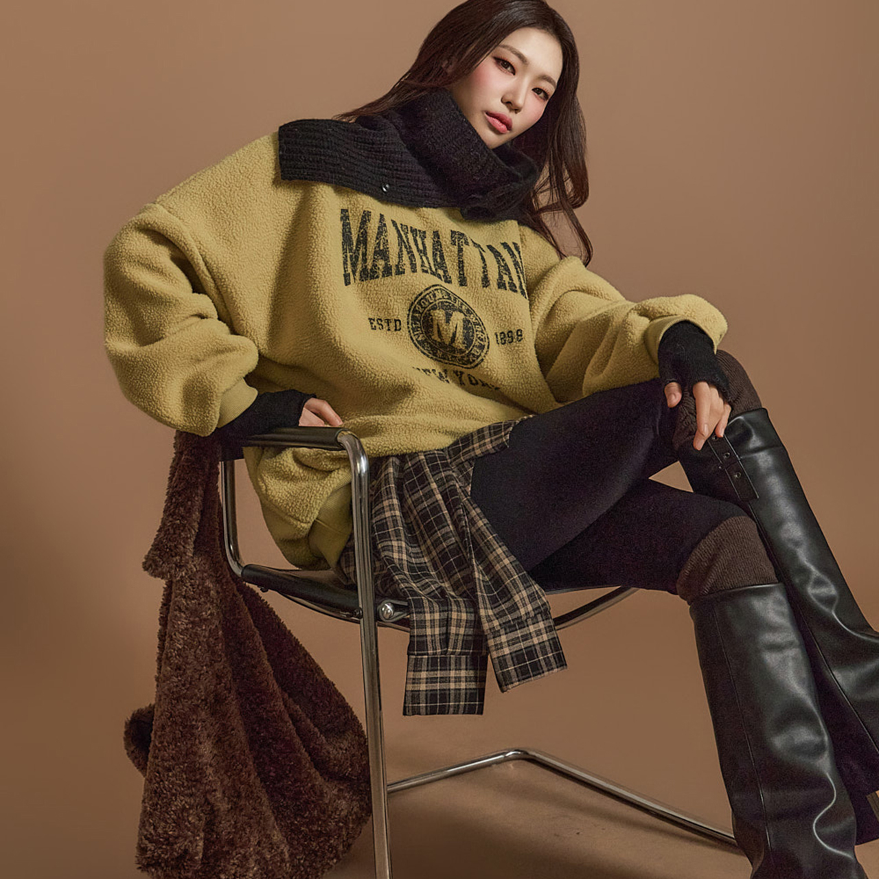 E3664 羊毛衬里运动衫