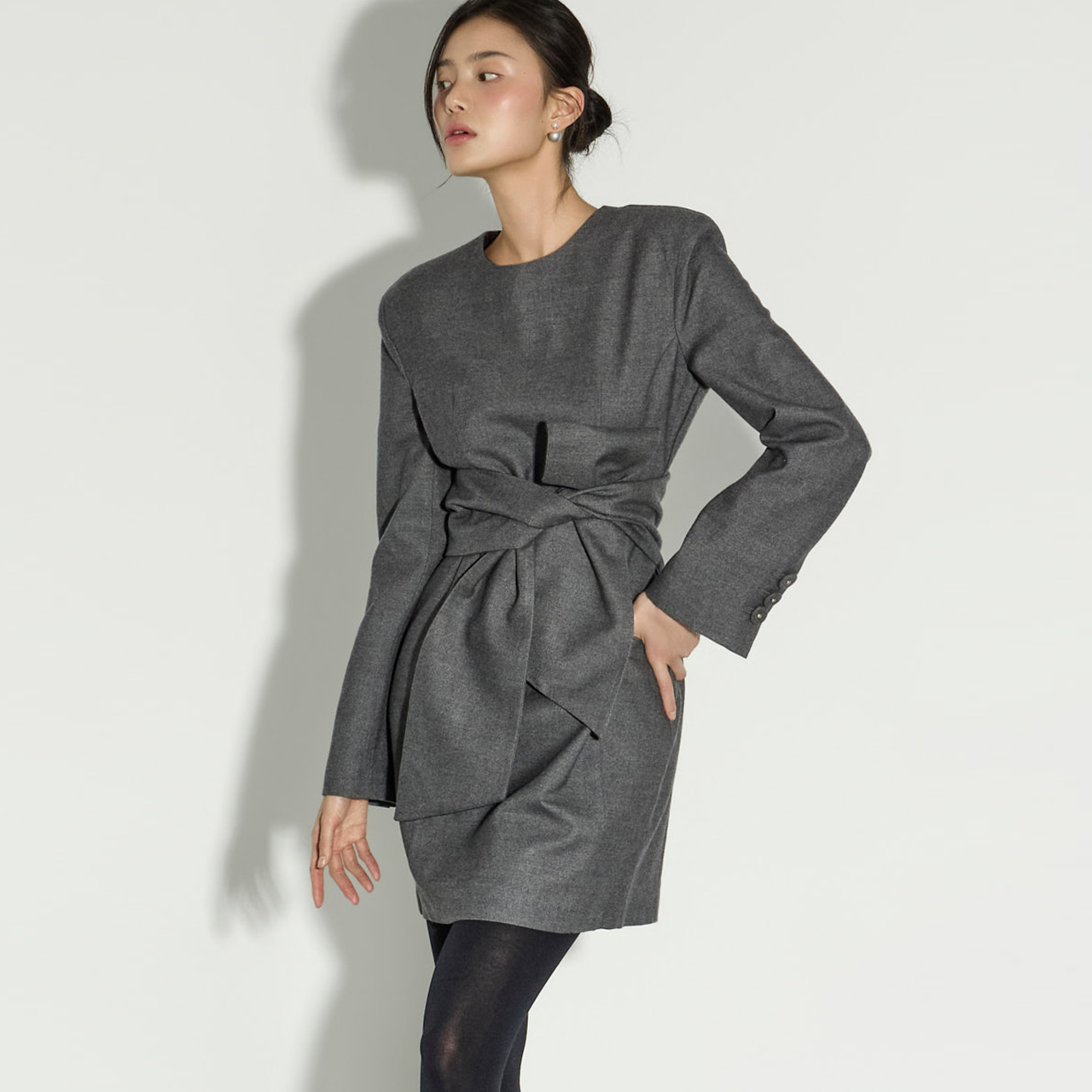 D5439 绑带 组合 連衣裙