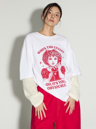 E4067 层叠式 印刷 上衣 Korea