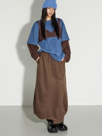 SK3138 不規則 加絨 裙 Korea