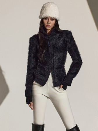 J2586 毛皮拉链夹克 Korea