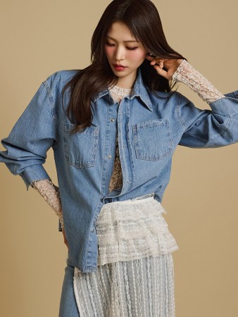 S711 牛仔 衬衫 Korea
