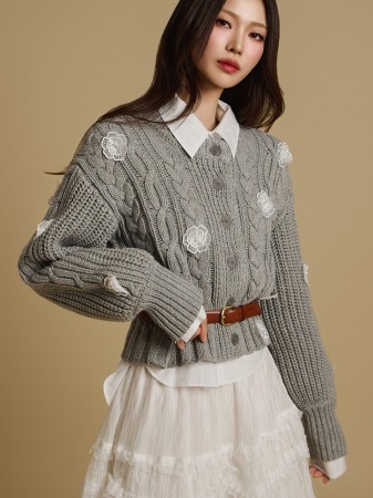 J2658 花朵 开衫 Korea
