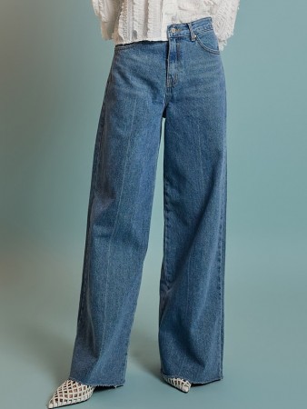 PJ572 阔腿牛仔裤 Korea