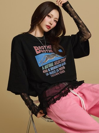 E3712 印花 上衣 Korea