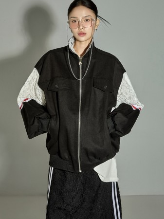 J2862 蕾丝拼色外套 Korea