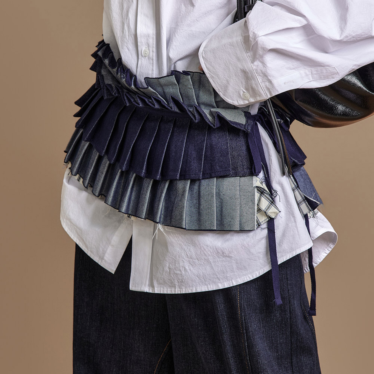 SK3079 牛仔层褶裥层叠式裙子