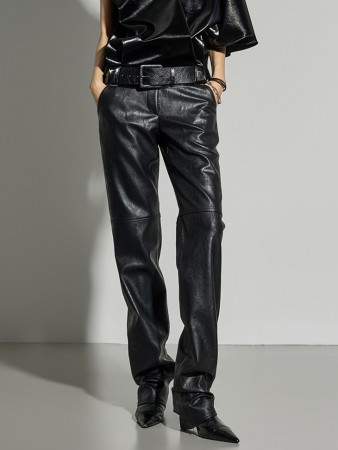 P3669 皮革修身裤子 Korea