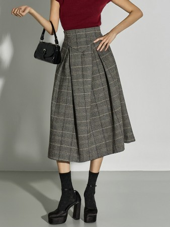 SK9287 羊毛百褶裙 Korea