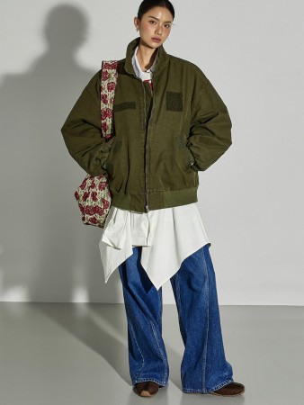 J2927 高领夹克毛衣外套 Korea