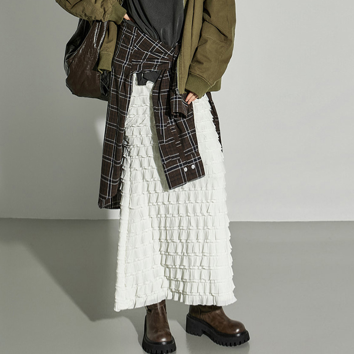 SK3089 荷叶边长裙