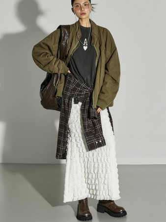 SK3089 荷叶边长裙 Korea