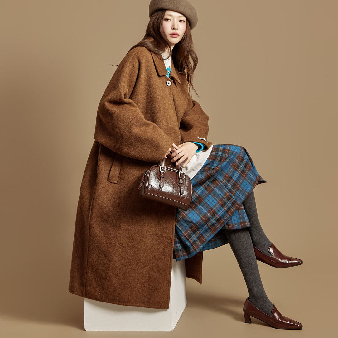 J2936 手工羊毛单排扣大衣