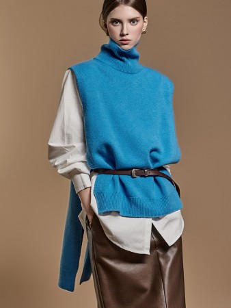 E3570 高领羊毛针织背心 Korea