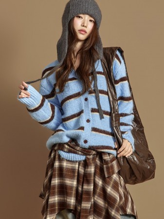 J2934 条纹羊毛开衫 Korea