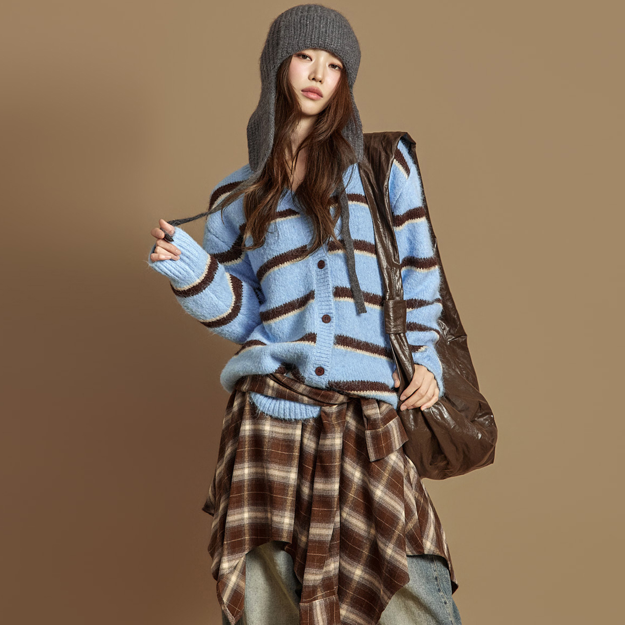 J2934 条纹羊毛开衫