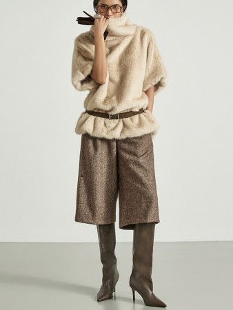 P3681 人字呢羊毛百慕大裤子 Korea