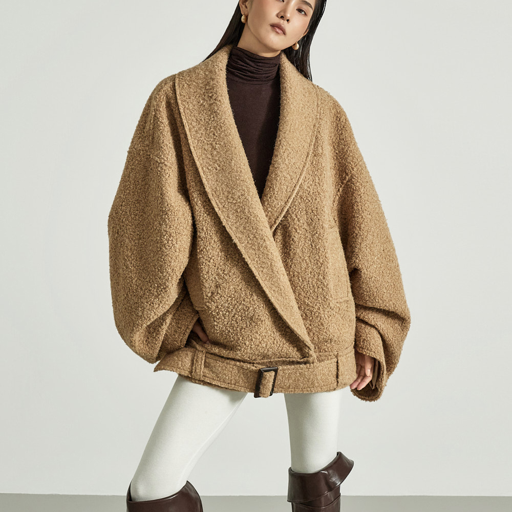 J9352 腰帶组合泡泡袖夾克