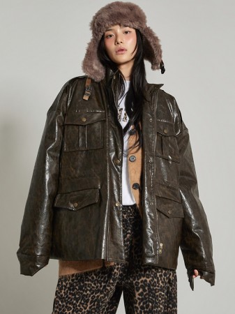 J2967 效用 누빔 毛衣外套 Korea