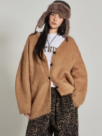 J2906 헤어리 針織 開衫 Korea