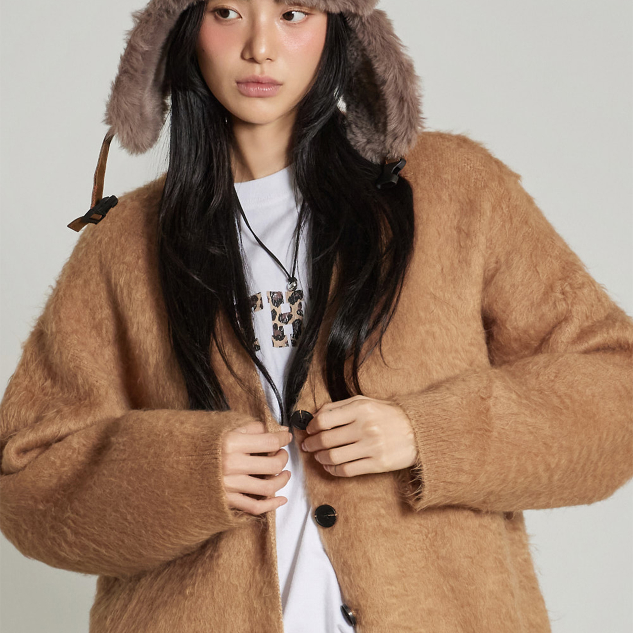 J2906 헤어리 針織 開衫