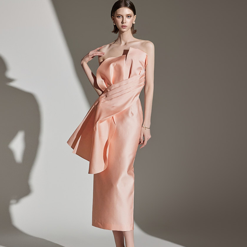 D9471 荷叶边 抹胸 連衣裙