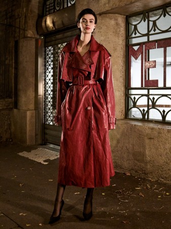 J9295 系带皮风衣 Korea