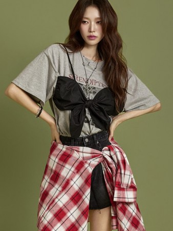 E3967 蝴蝶结花纹上衣 Korea