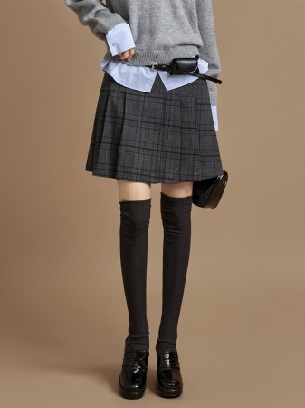 SK3081 格子迷你裙 Korea