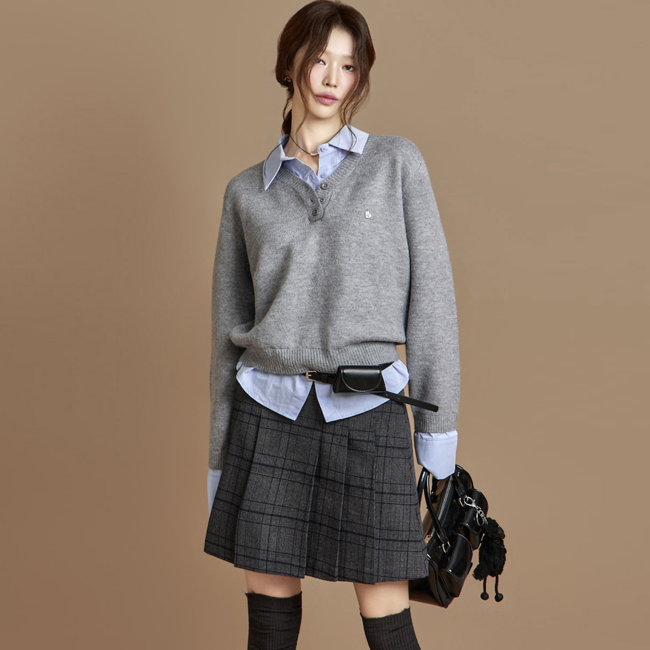 SK3081 格子迷你裙