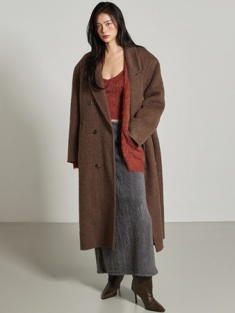 J2969 羊駝毛 羊毛 大衣 Korea