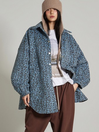 J2974 豹纹毛衣外套 Korea