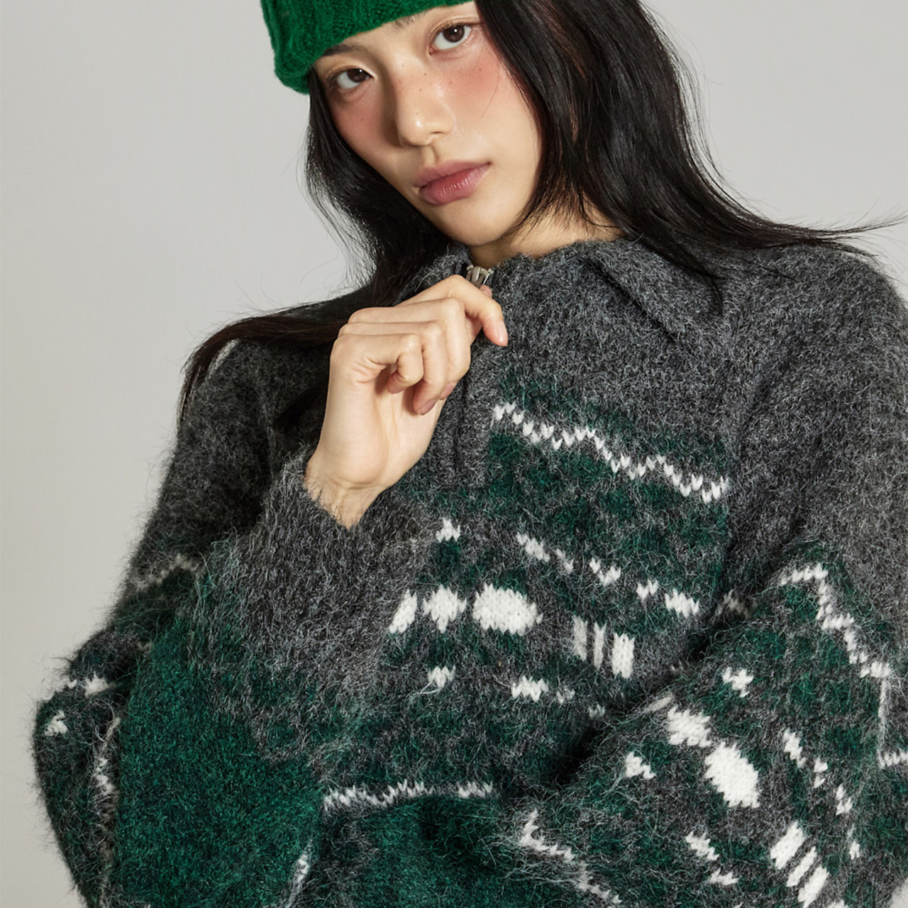 E4036 拉链装羊毛针织衫