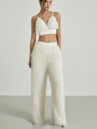 P9183 fluffy 샤기 褲子 Korea