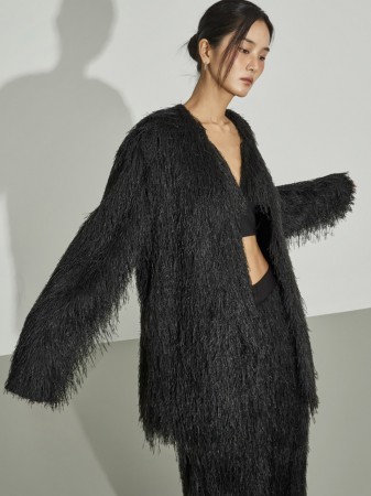 J9359 fluffy 샤기 夾克 Korea