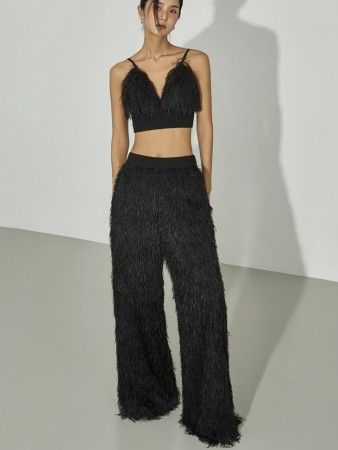 P9183 fluffy 샤기 褲子 Korea