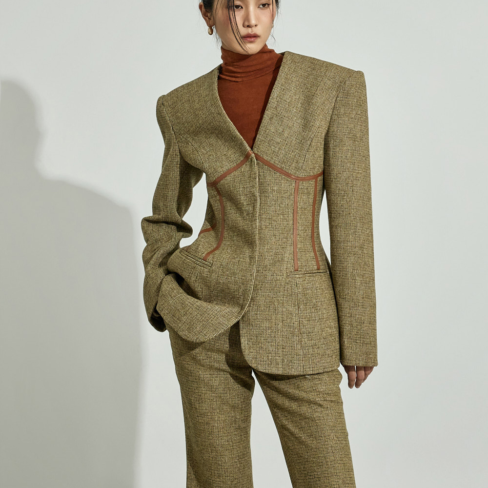 J2982 緊身衣 線 羊毛 夾克